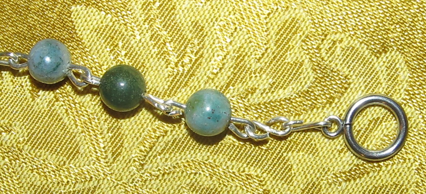 Indian Agate Rosary Bracelet clasp detail