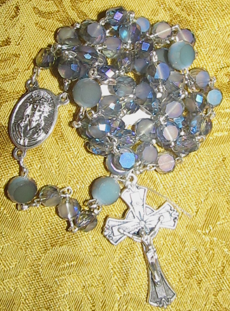 Smokey Blue Rosary gathered