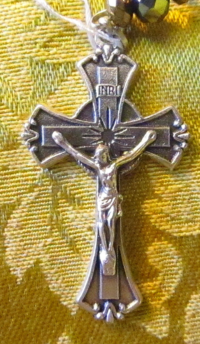 Something Blue Dramatic Rosary crucifix detail