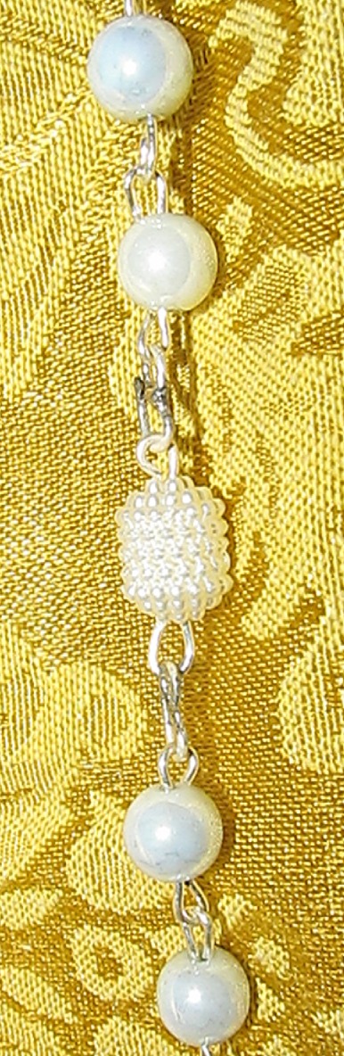 Something Blue Bridal Rosary Our Father detail