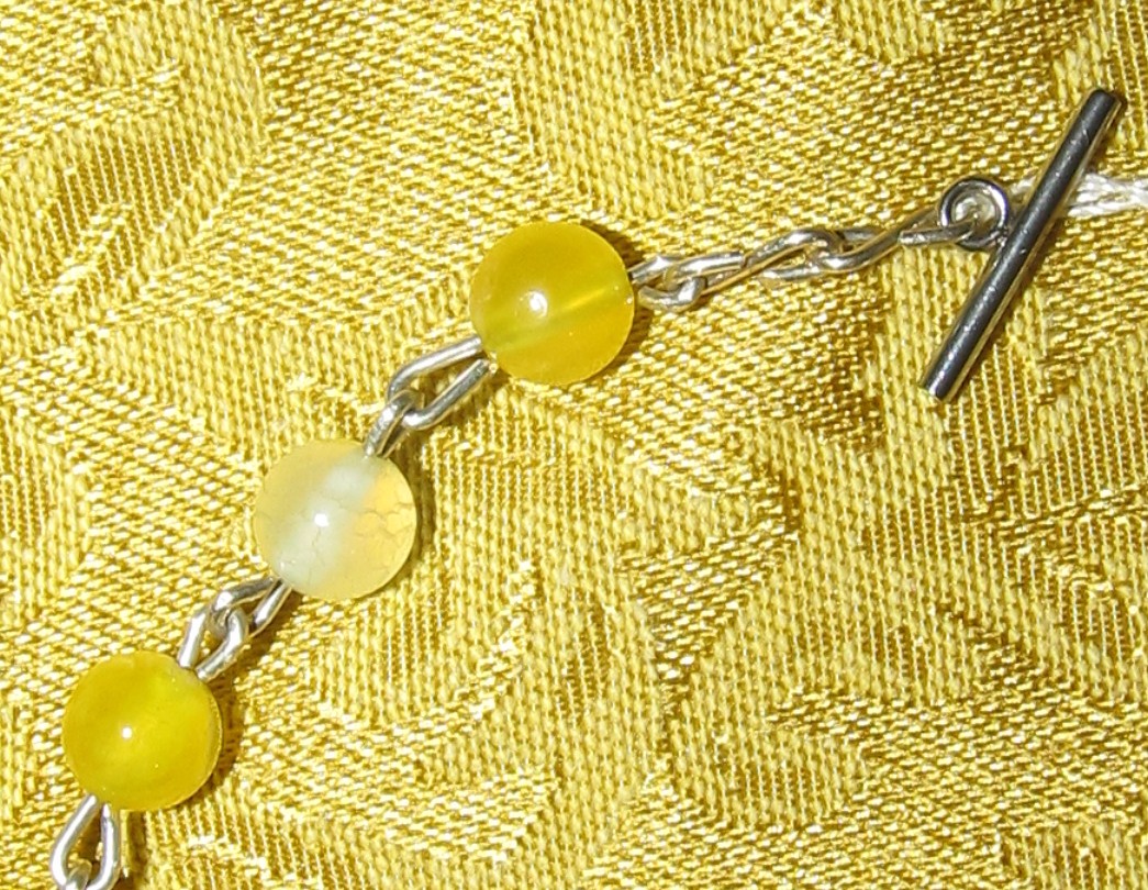 Yellow Quartz Rosary Bracelet clasp detail