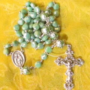 Aqua Glass Rosary Gathered