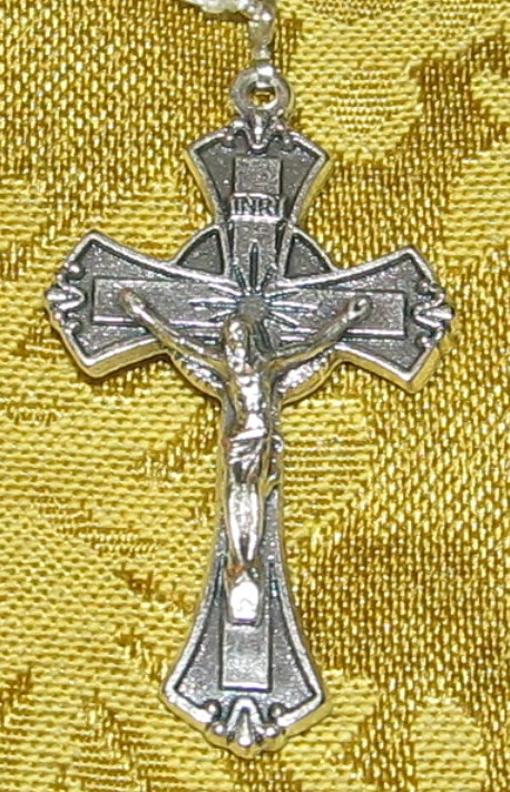 Smokey Blue Crucifix detail