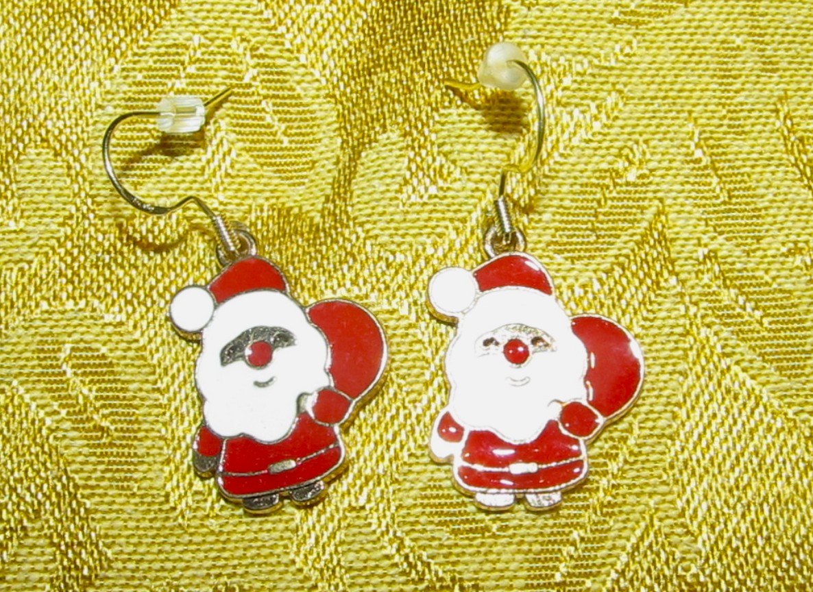 Ceramic Santa Earrings