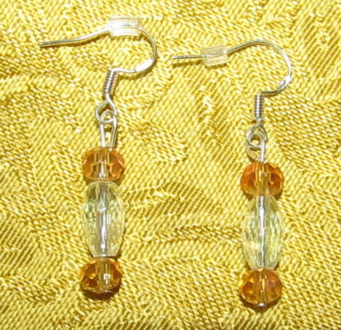Faceted Glass Earrings in Sterling Silver
