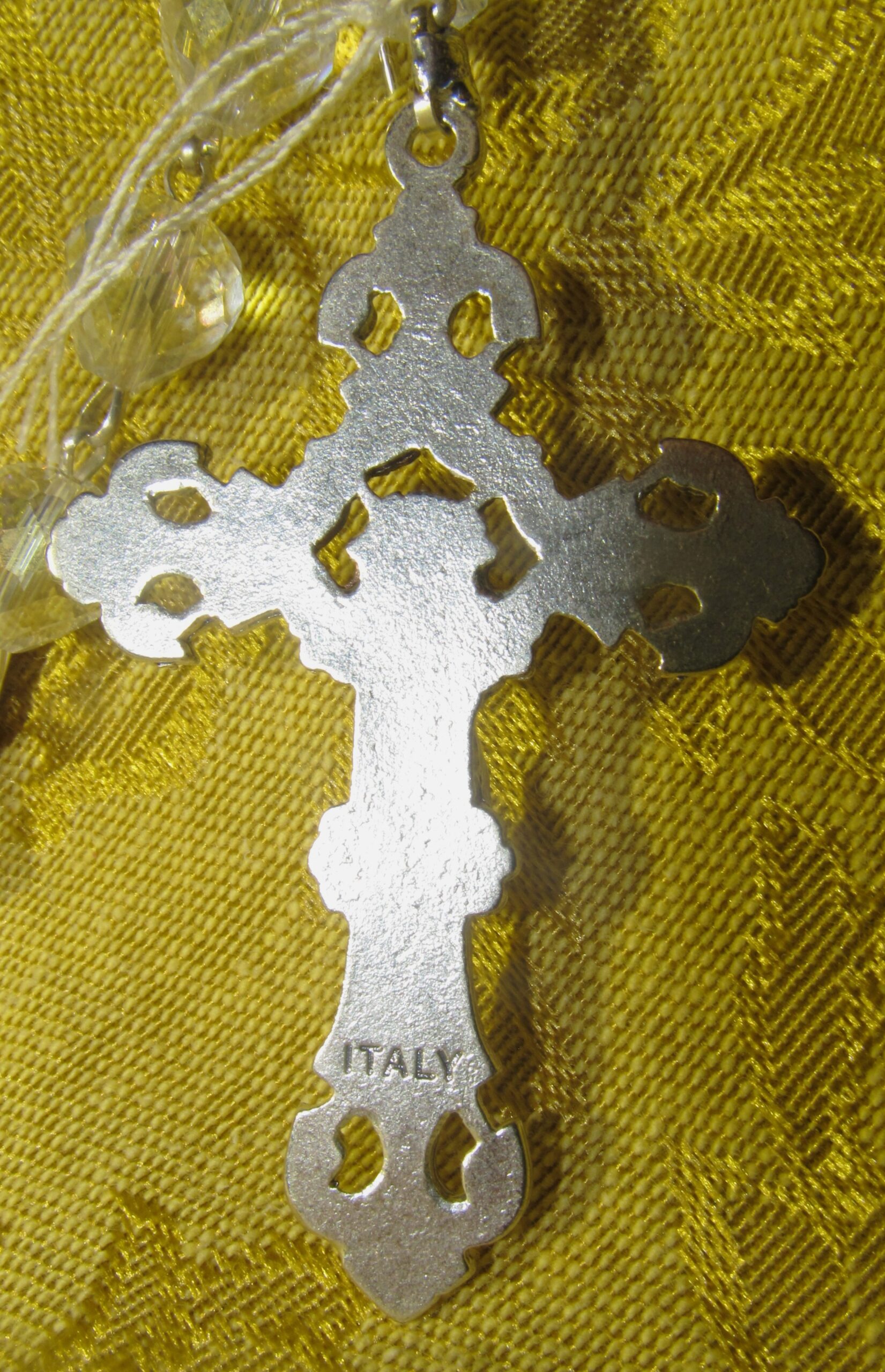 Crystal Pearl Rosary Pearl Crystal Crucifix Back