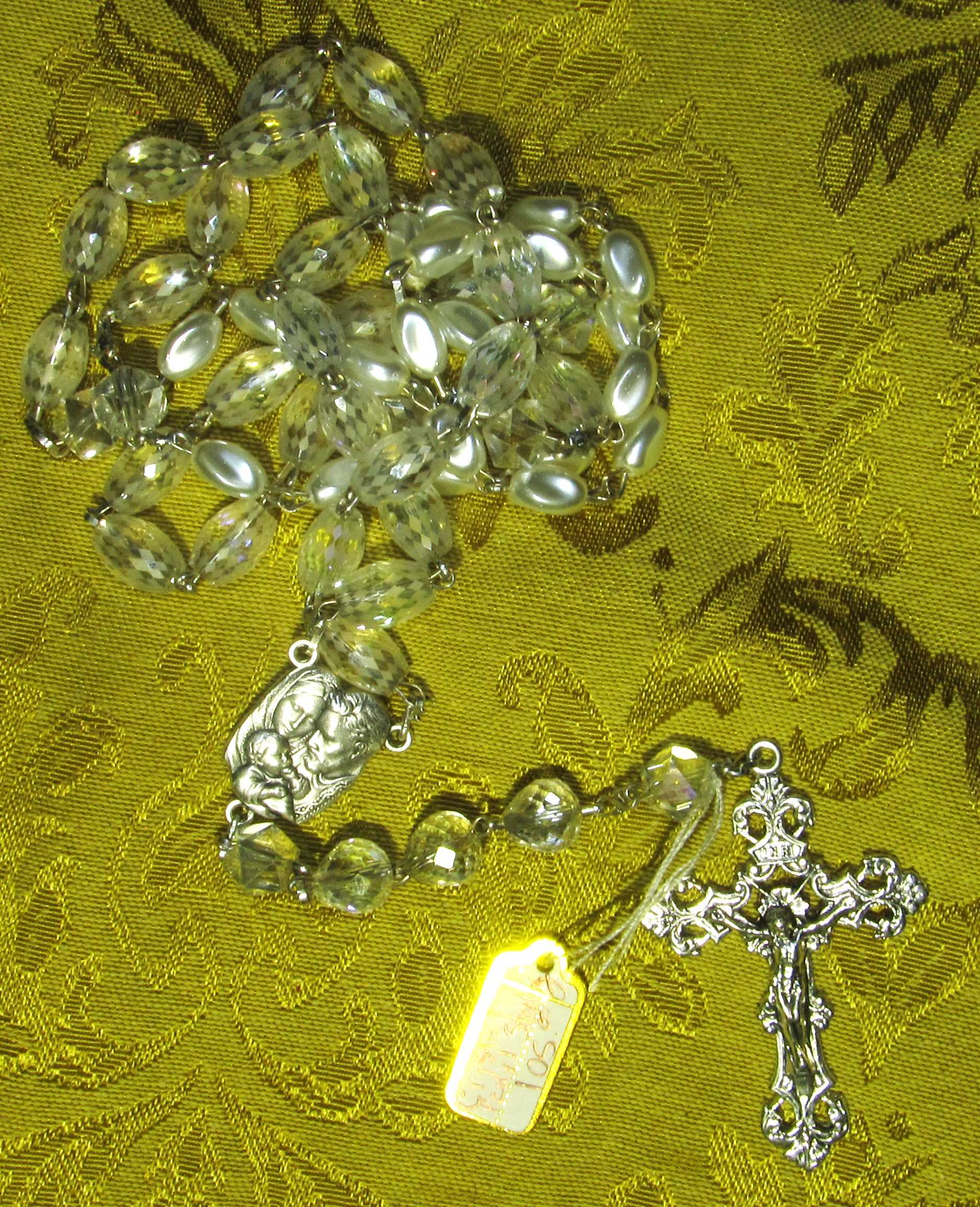 Crystal Pearl Rosary Pearl Gathered