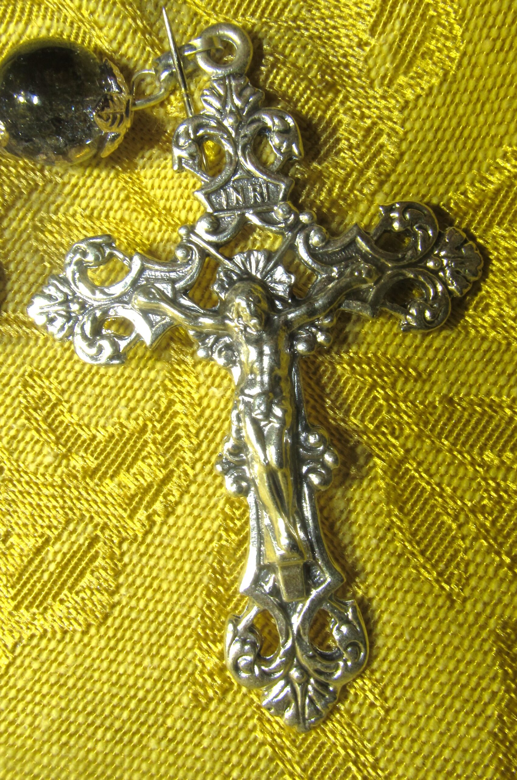 Ebony Sapphire Rosary Crucifix