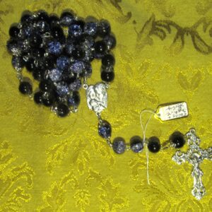 Ebony Sapphire Rosary Gathered