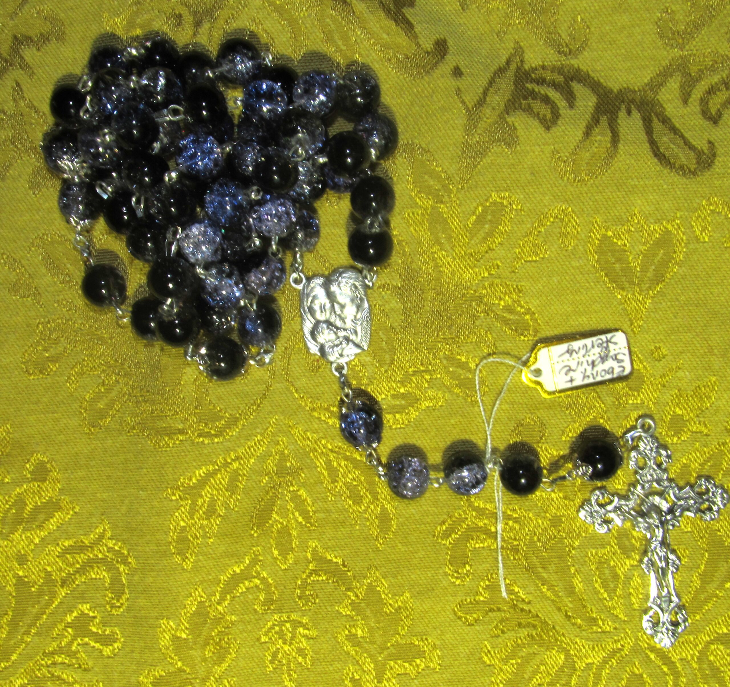 Ebony Sapphire Rosary Gathered