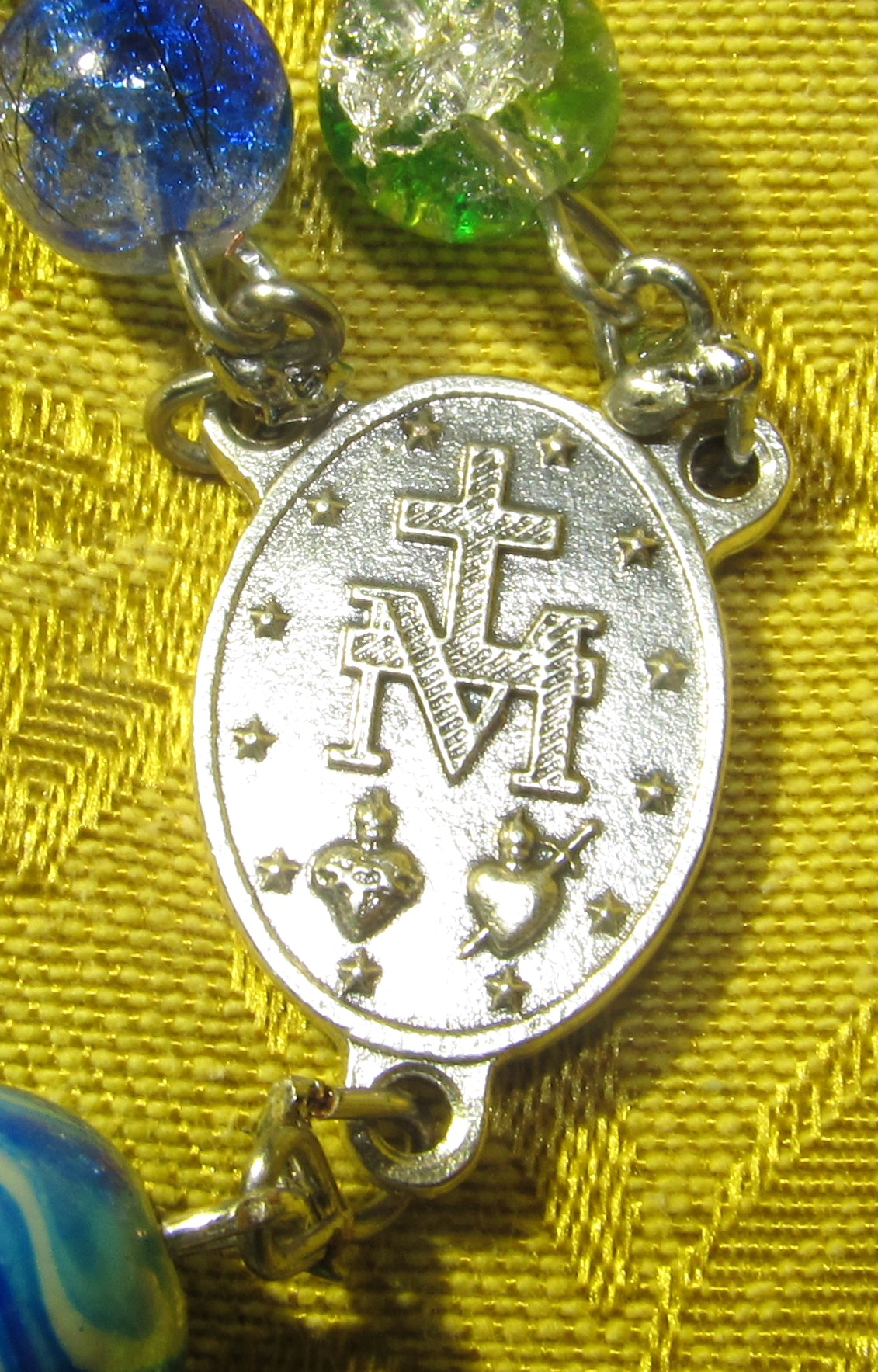 Seafoam Rosary Center Back