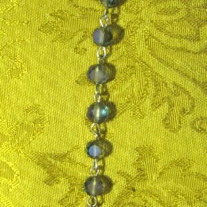 Faceted Blue Glass Craft Wire Bracelet