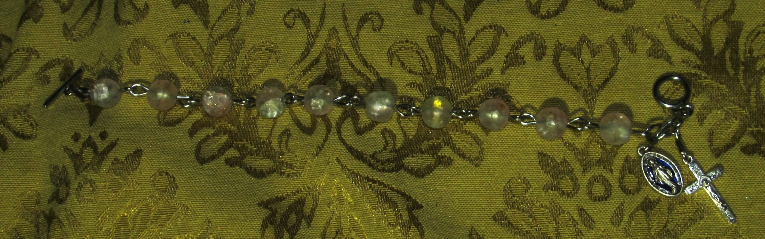 Golden Raindrop Rosary Bracelet