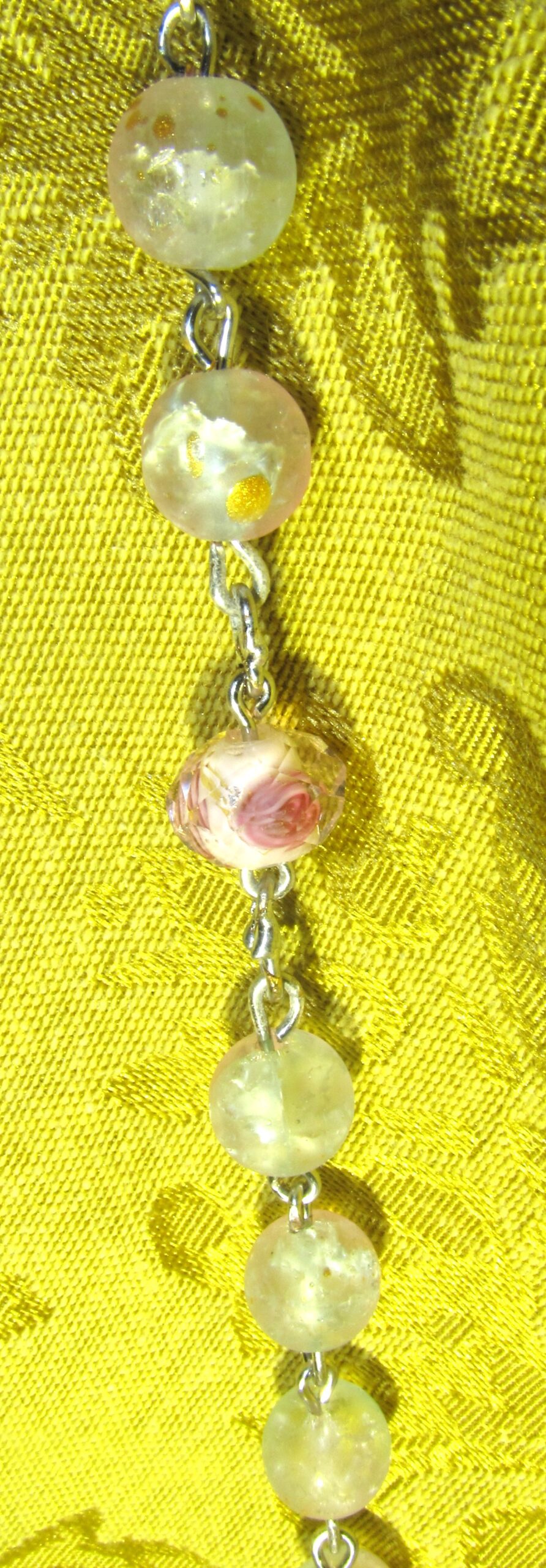 Golden Raindrop Rosary Detail