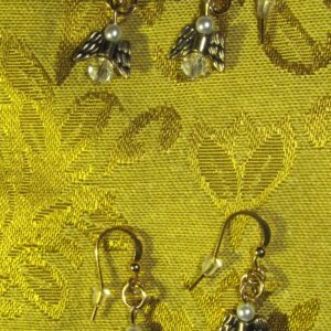 Mini Pearl and Pearl/Crystal Angel Earrings