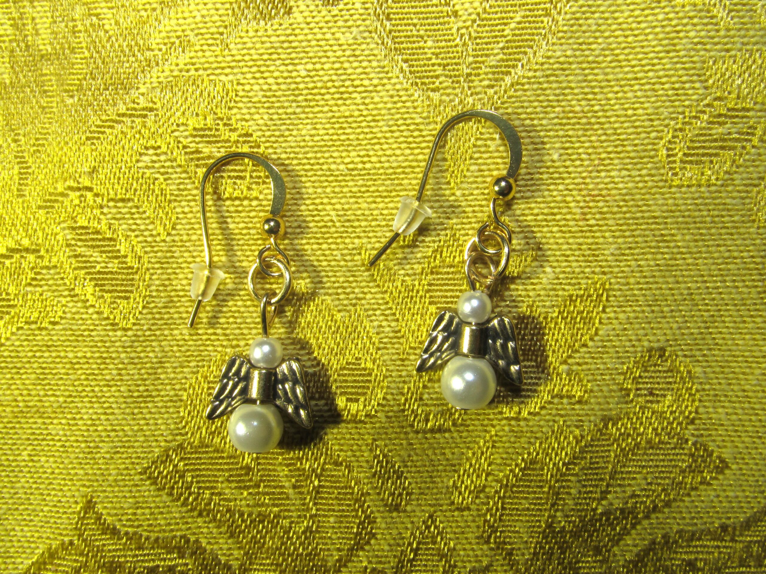 Mini Pearl Angel Earrings