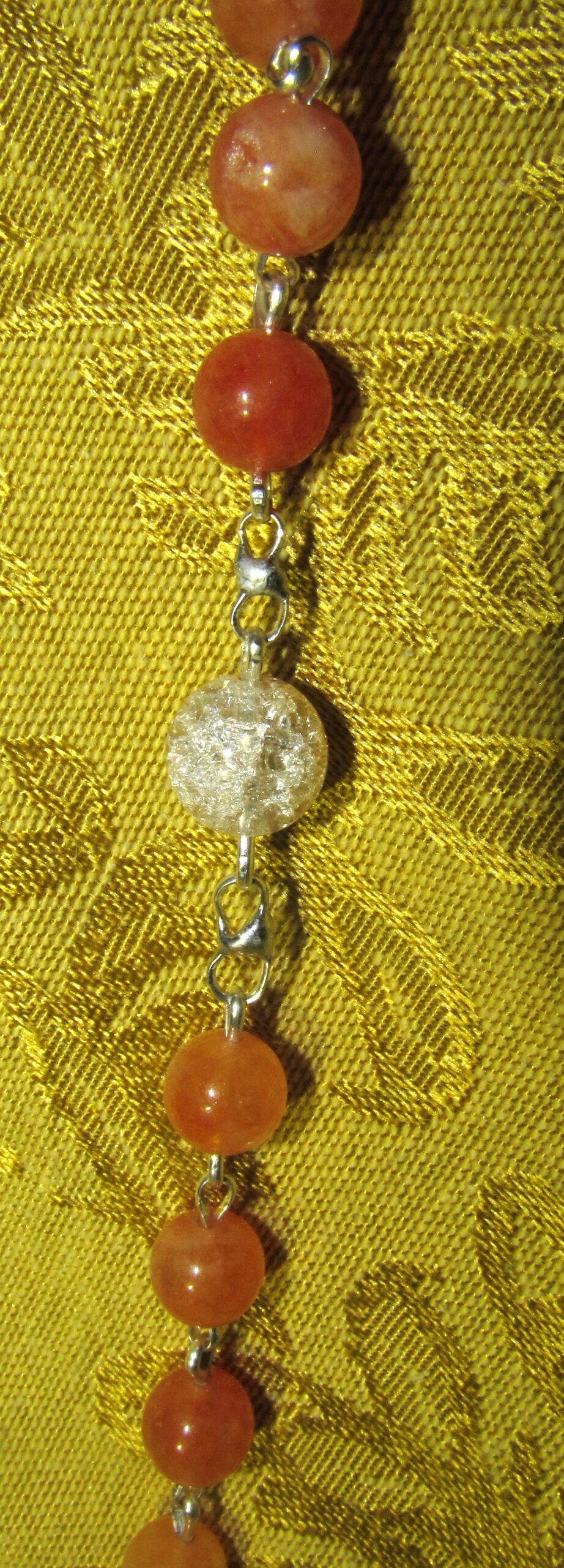 Orange Jade Rosary Detail