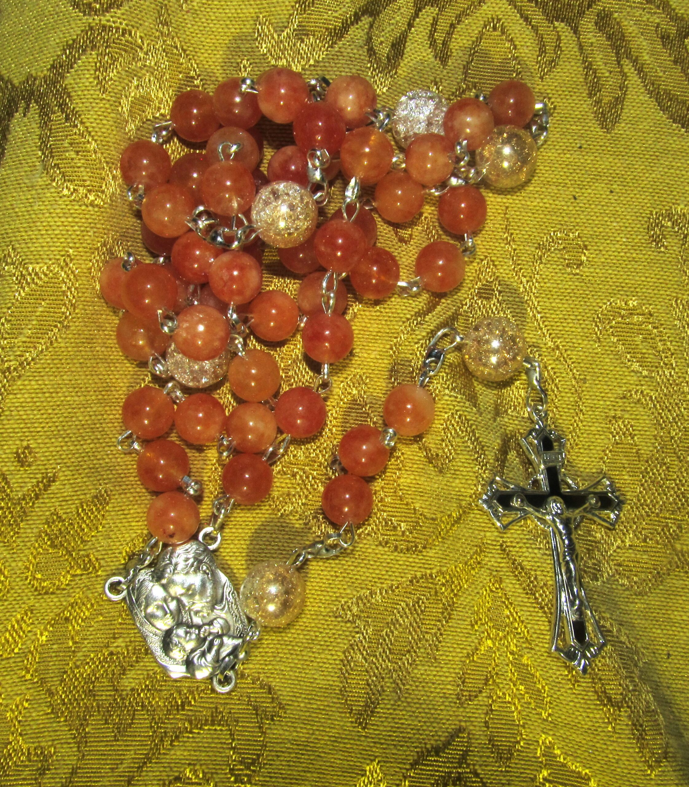 Orange Jade Rosary Gathered