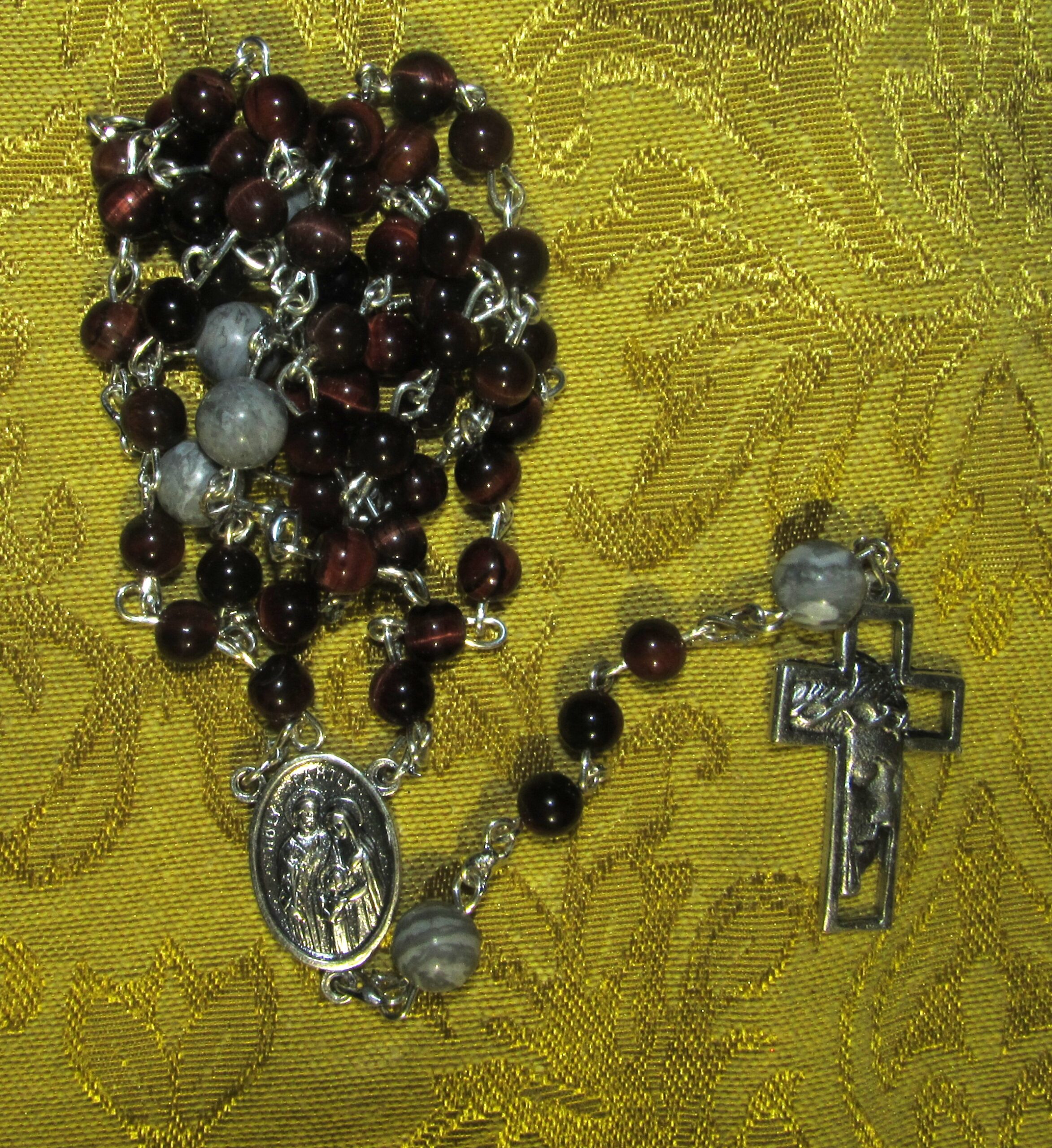 Picasso Jasper Tiger Eye Rosary Gathered