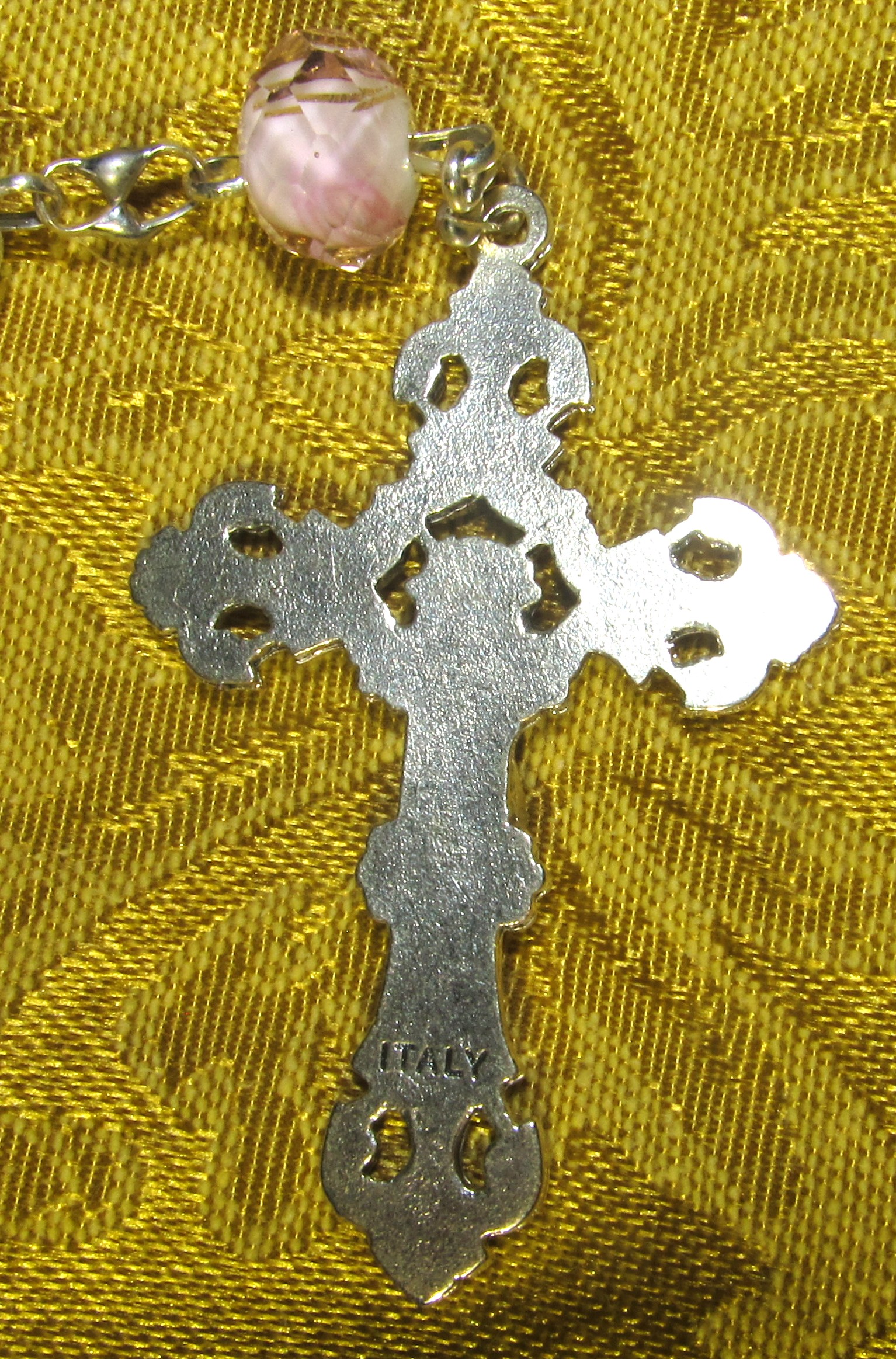 Porcelain Rose Crucifix Back